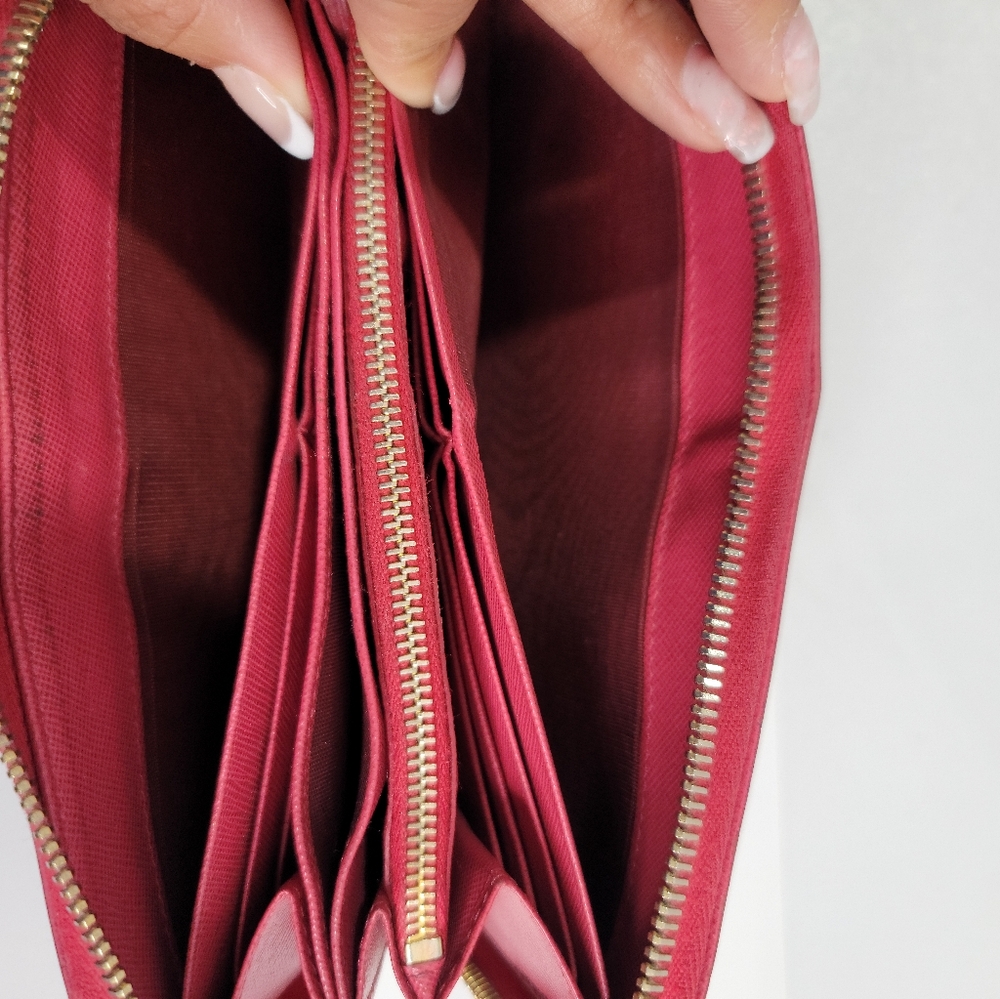 Prada Pink Saffiano Leather Zip Around Wallet - Picture 10 of 11